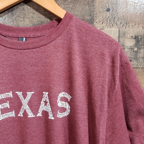 L.A.Pop Art NWT Texas cities written out graphic short sleeve t-shirt men's sz L - Picture 8 of 8